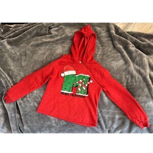 MTV Women’s Hoodie Cropped Drawstring Red Christmas Grinch Holiday sweatshirt xs